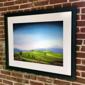 Mountains Over Green Hills - Pastel Drawing
