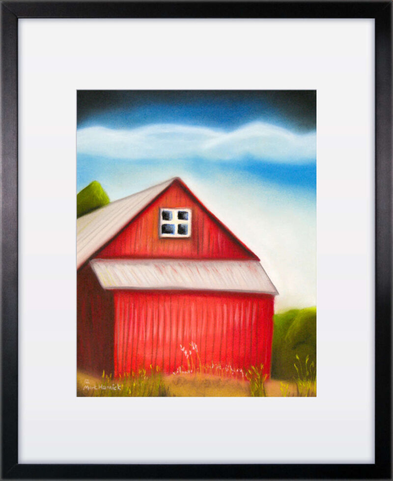 Red Barn in Iowa - Pastel Drawing
