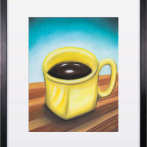 Yellow Coffee Cup - Pastel Drawing