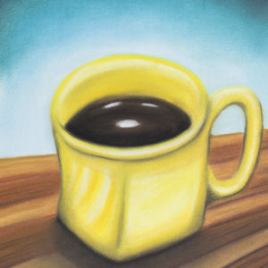 Yellow Coffee Cup - Pastel Drawing - Image 2