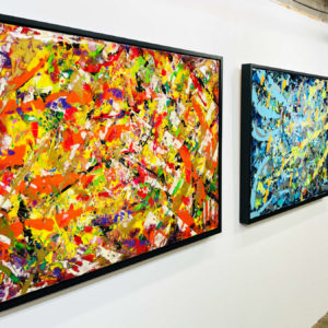 Warrior I and Warrior II on installed on gallery wall