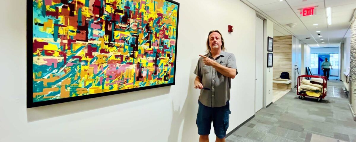 48x36 inch abstract paintings installation