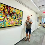48x36 inch abstract paintings installation