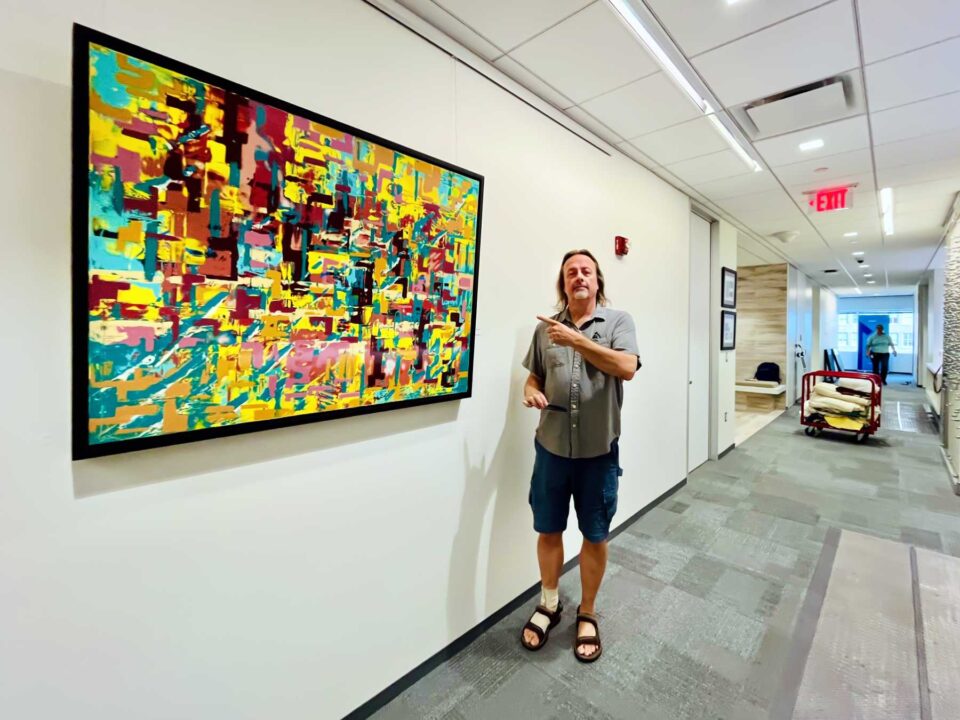 48x36 inch abstract paintings installation