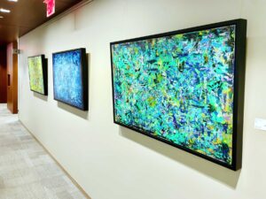 48x30 inch abstract paintings installation