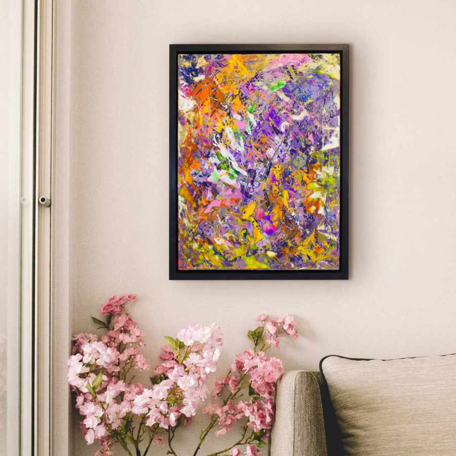 Lotus Series Painting on Wall